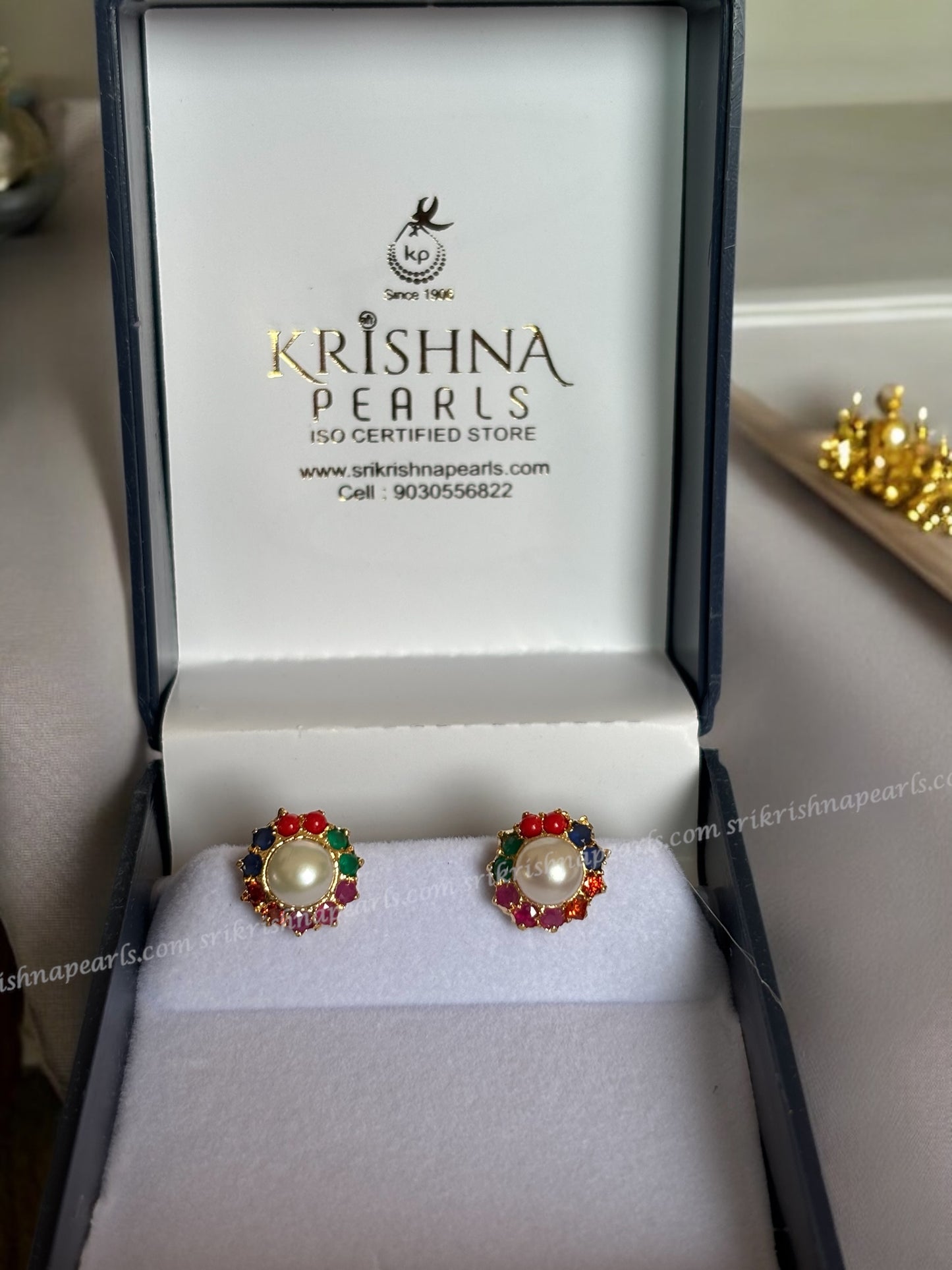 Designer Multistone Pearl Studded Earrings