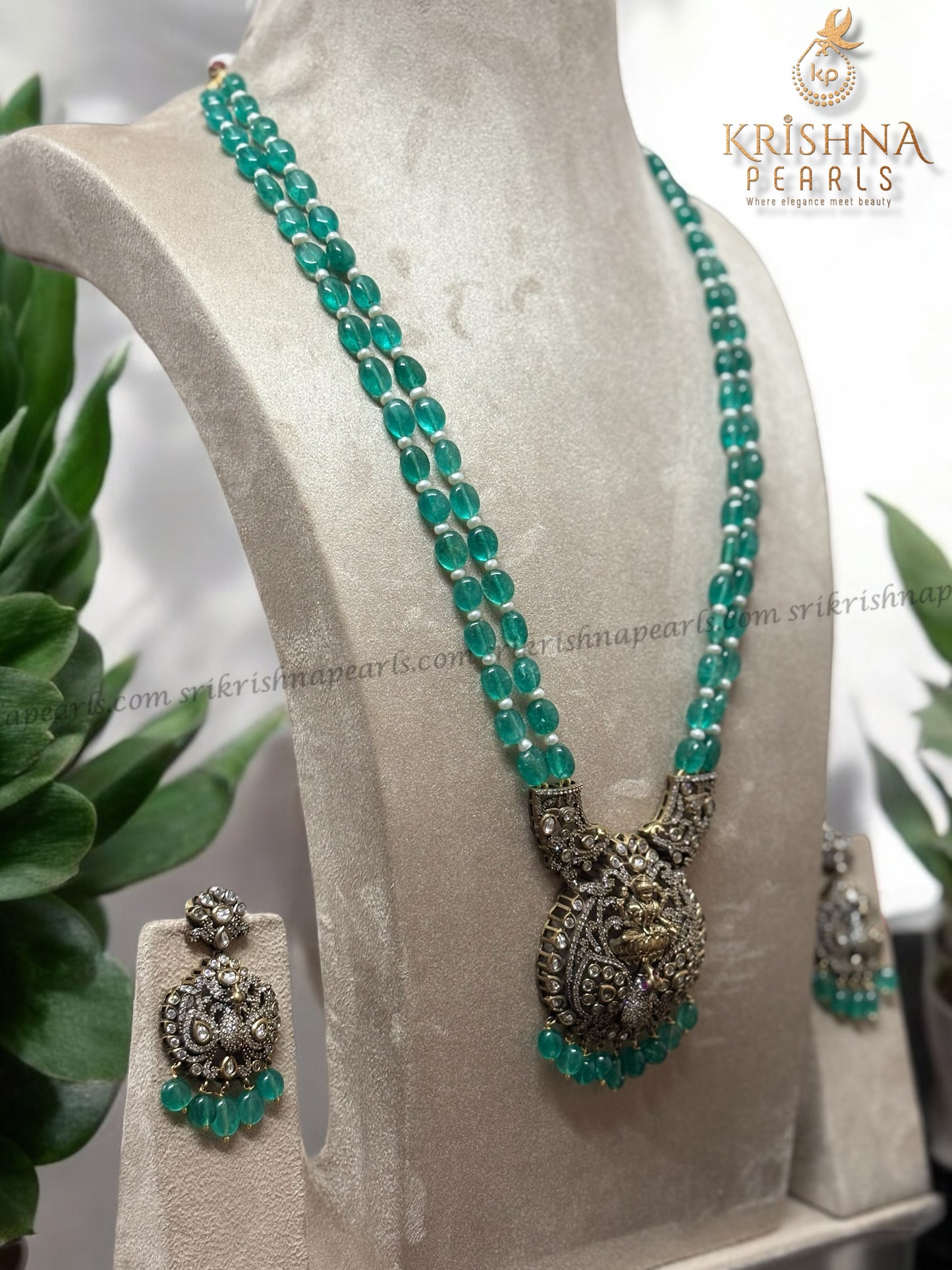 Designer Goddess Laxmi Oxidised Pendent Set
