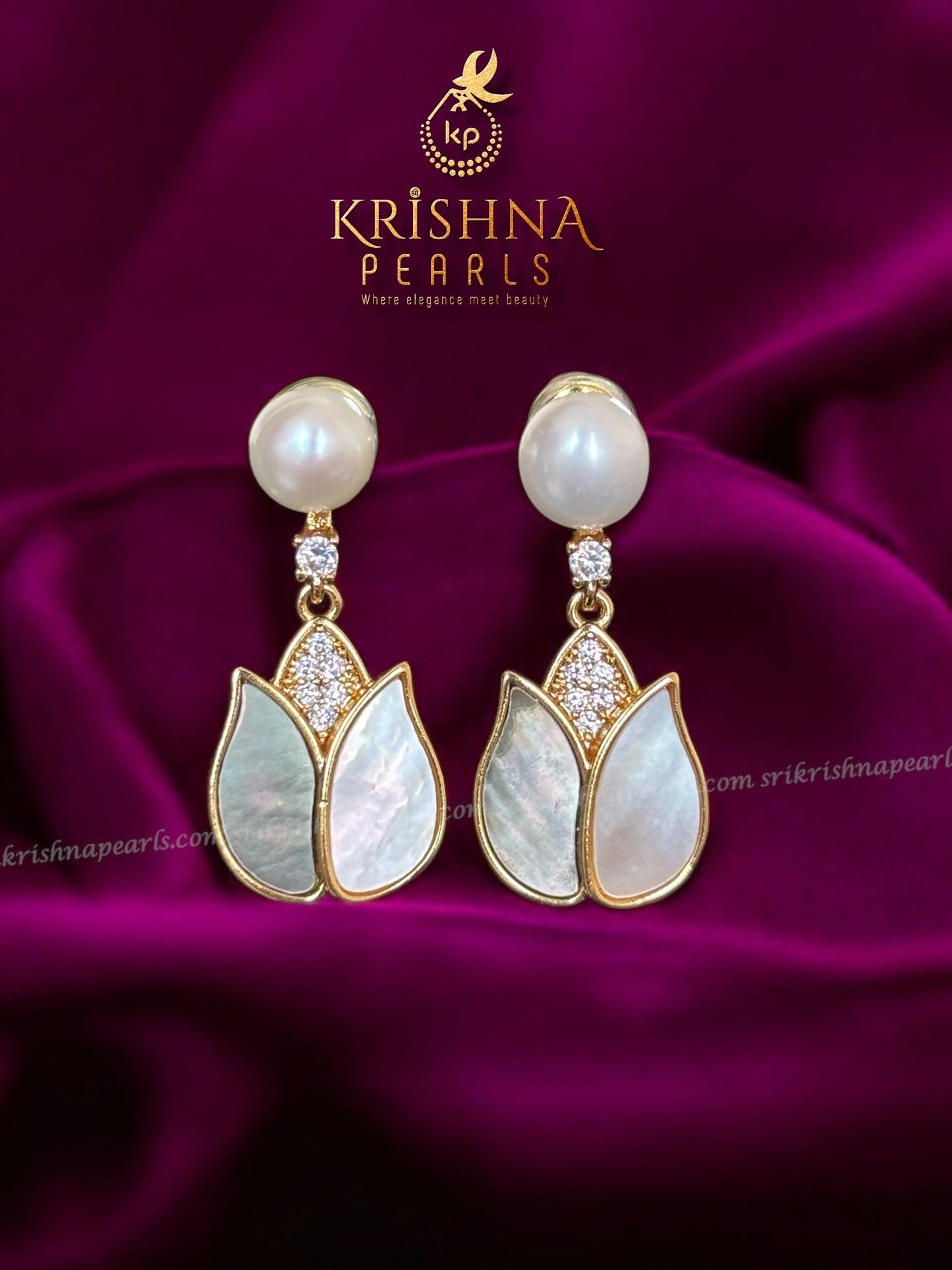 92.5 Silver Post Pin Designer Pearl Hangings