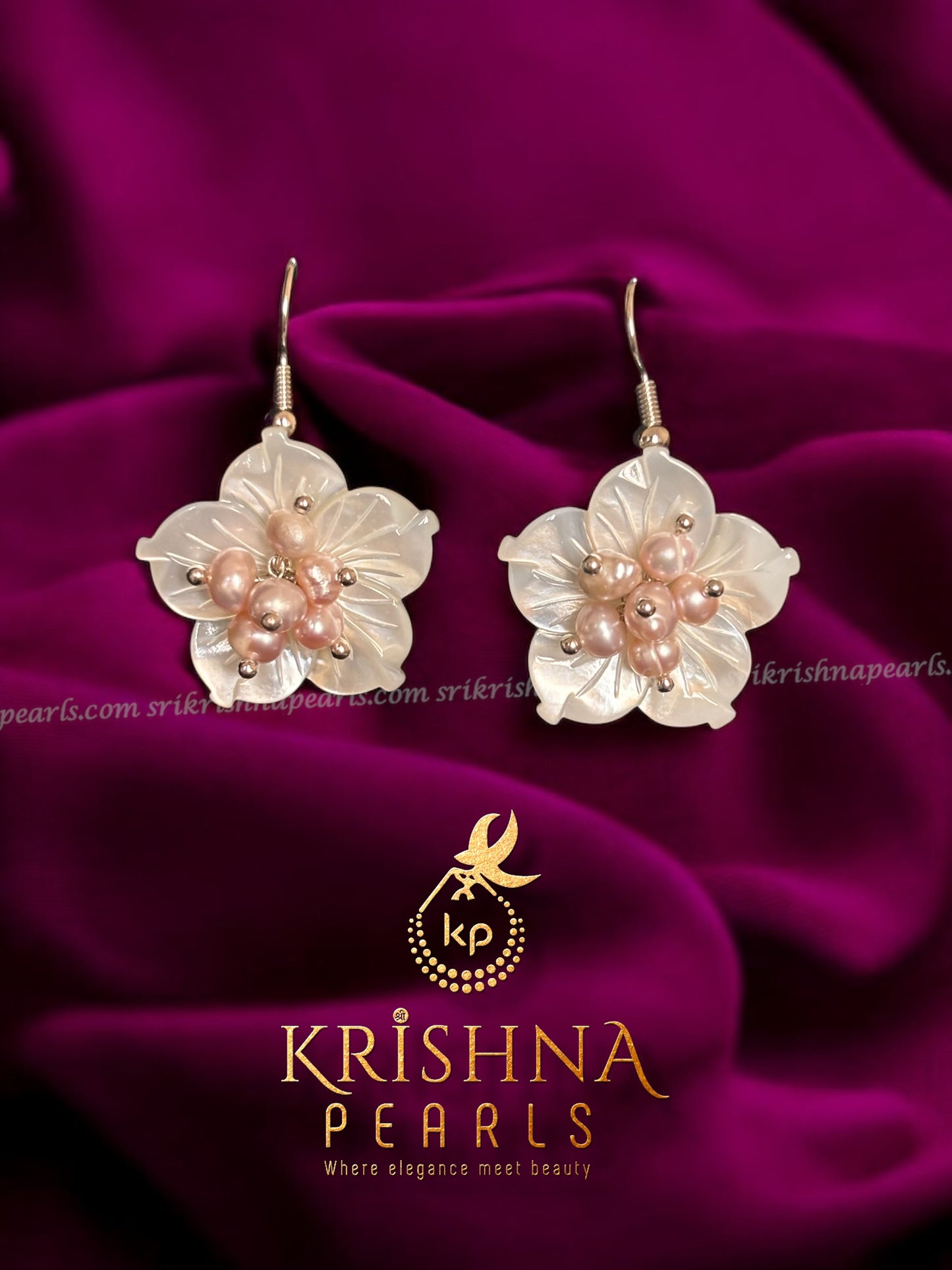 Adorable Flora Oyster Pearl Hangings