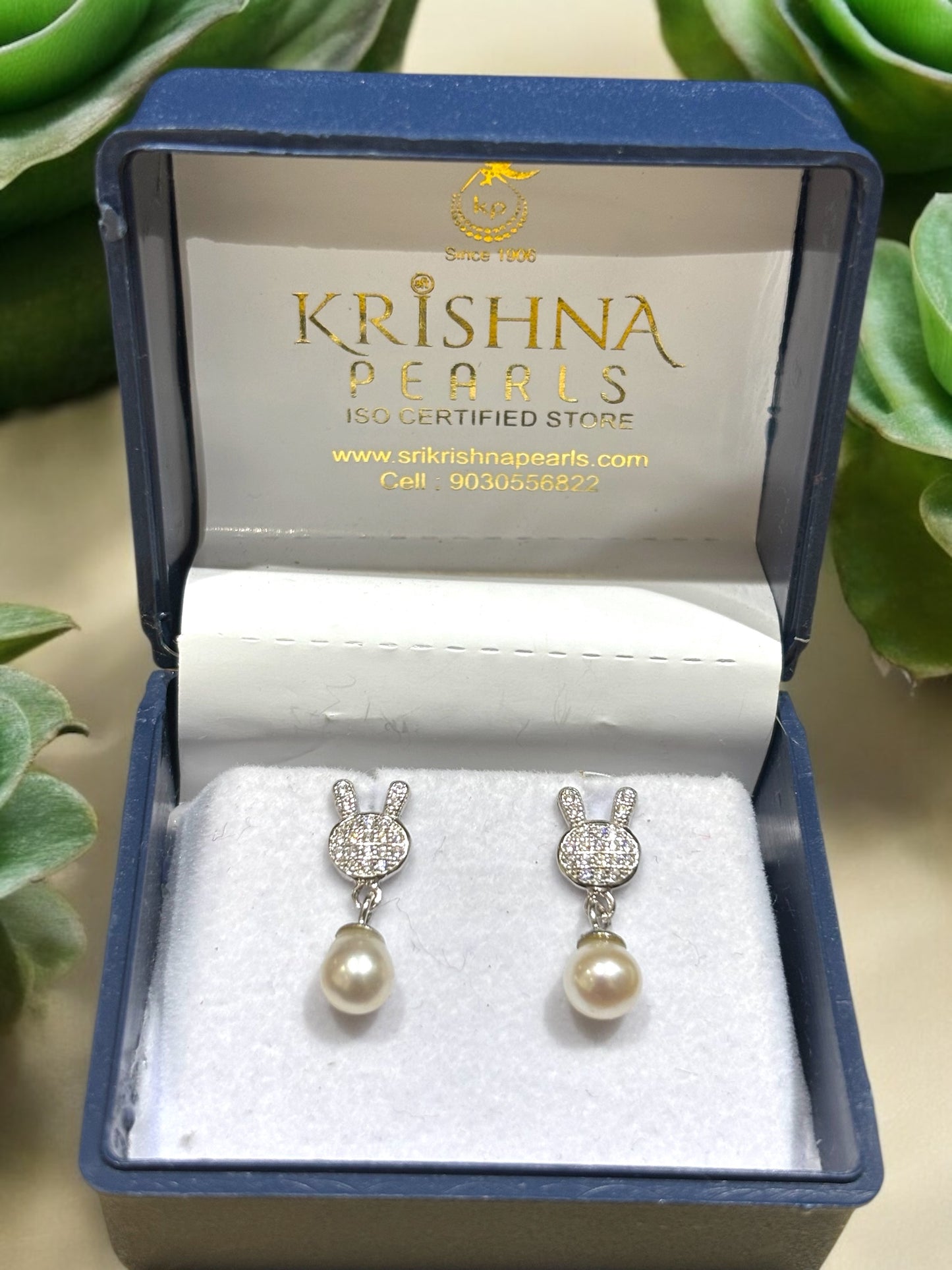 92.5 Silver Cute Mickey Pearl Hangings