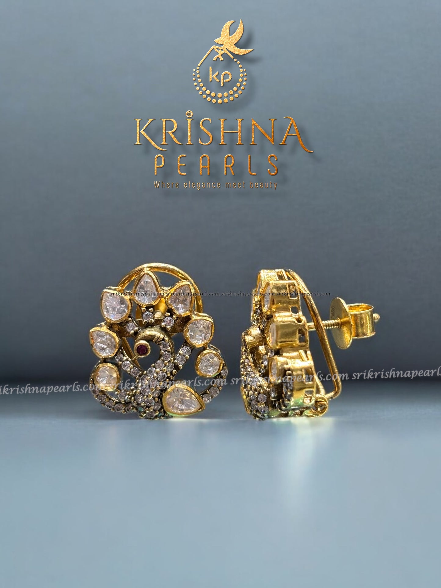 92.5 Silver Swan Charm With Rose Quartz Stone Embosed Necklace Set