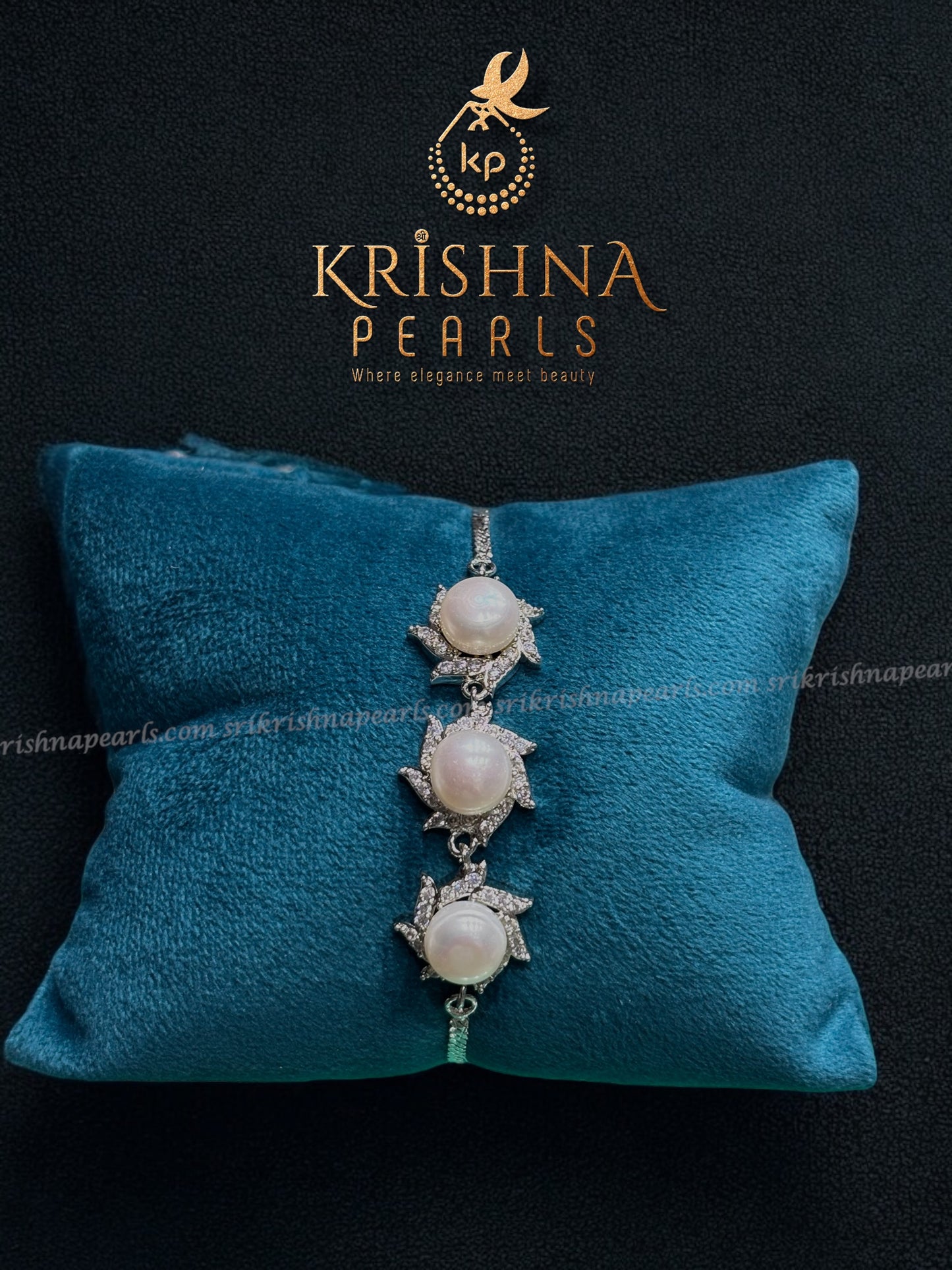 Designer Three Pearl Bracelet