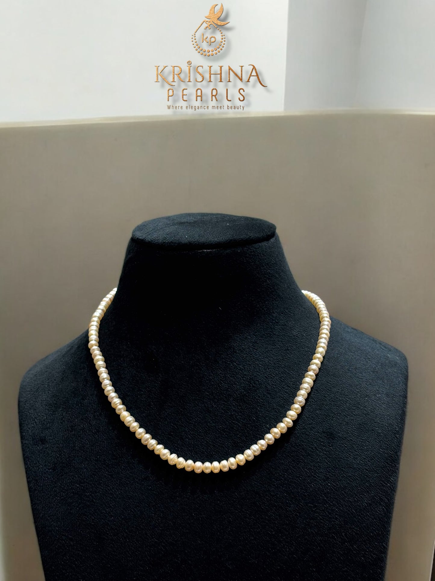 Cute Pink Pearls Single Line Plain Necklace