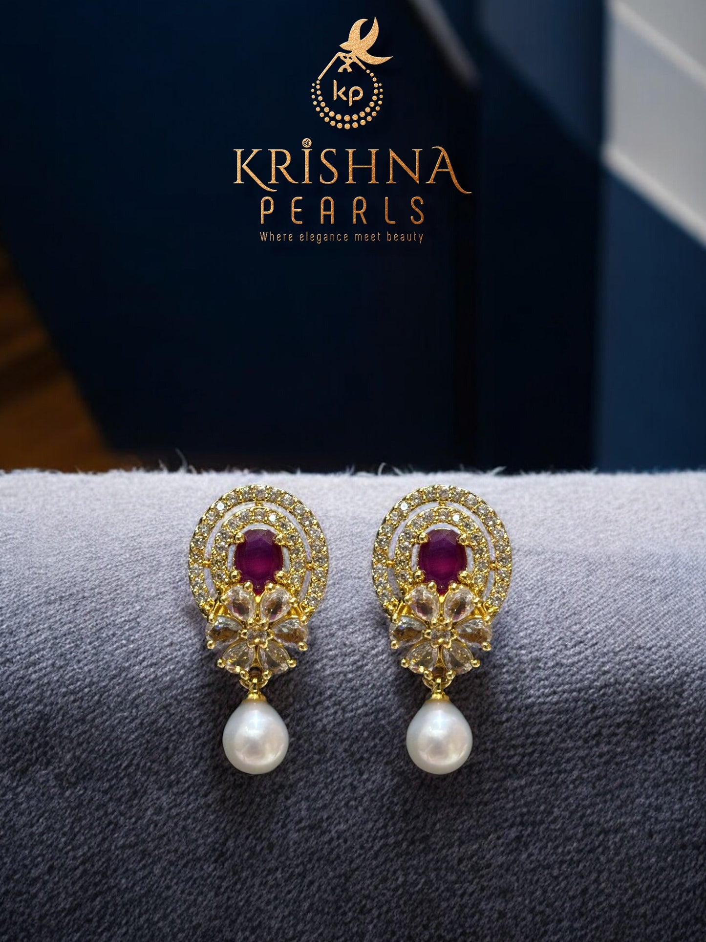 Crimson Bloom Pearl Necklace Set