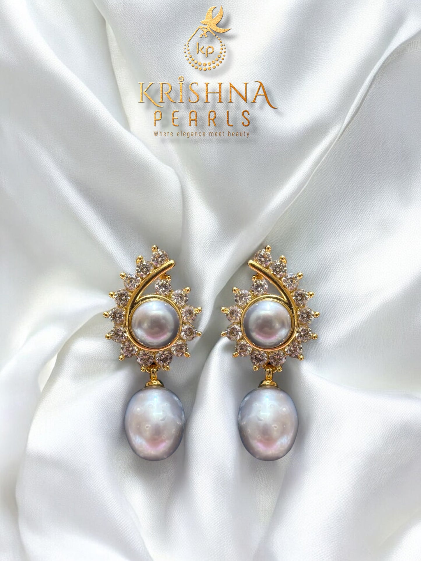 Grey Pearl Necklace Set