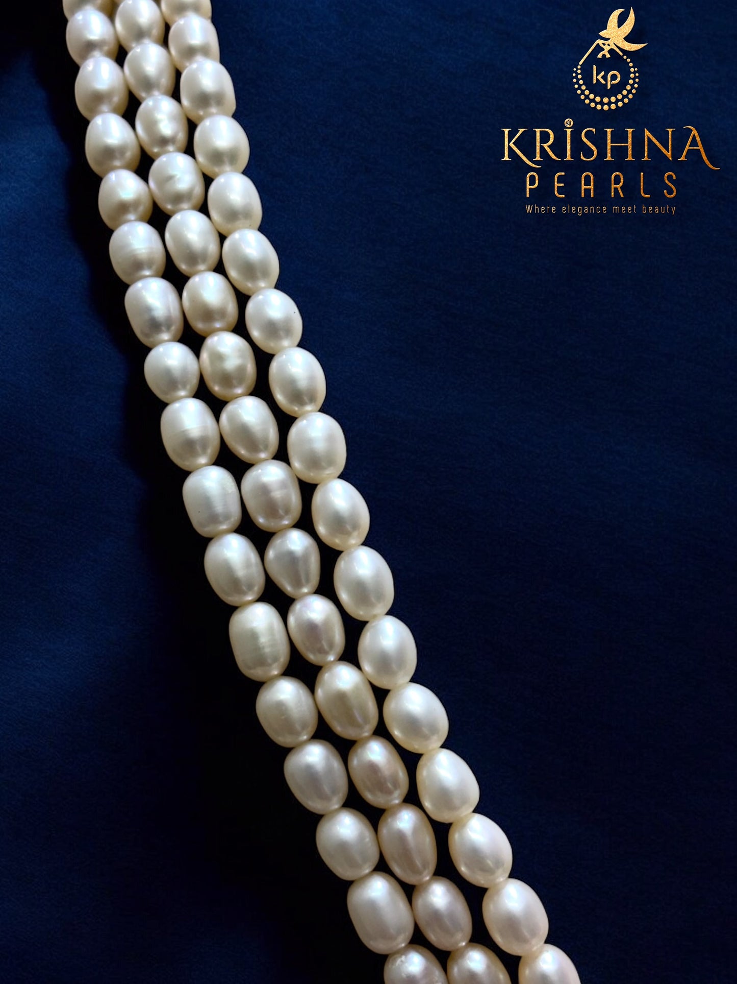 Simple Three Layers Oval Pearls Necklace Set