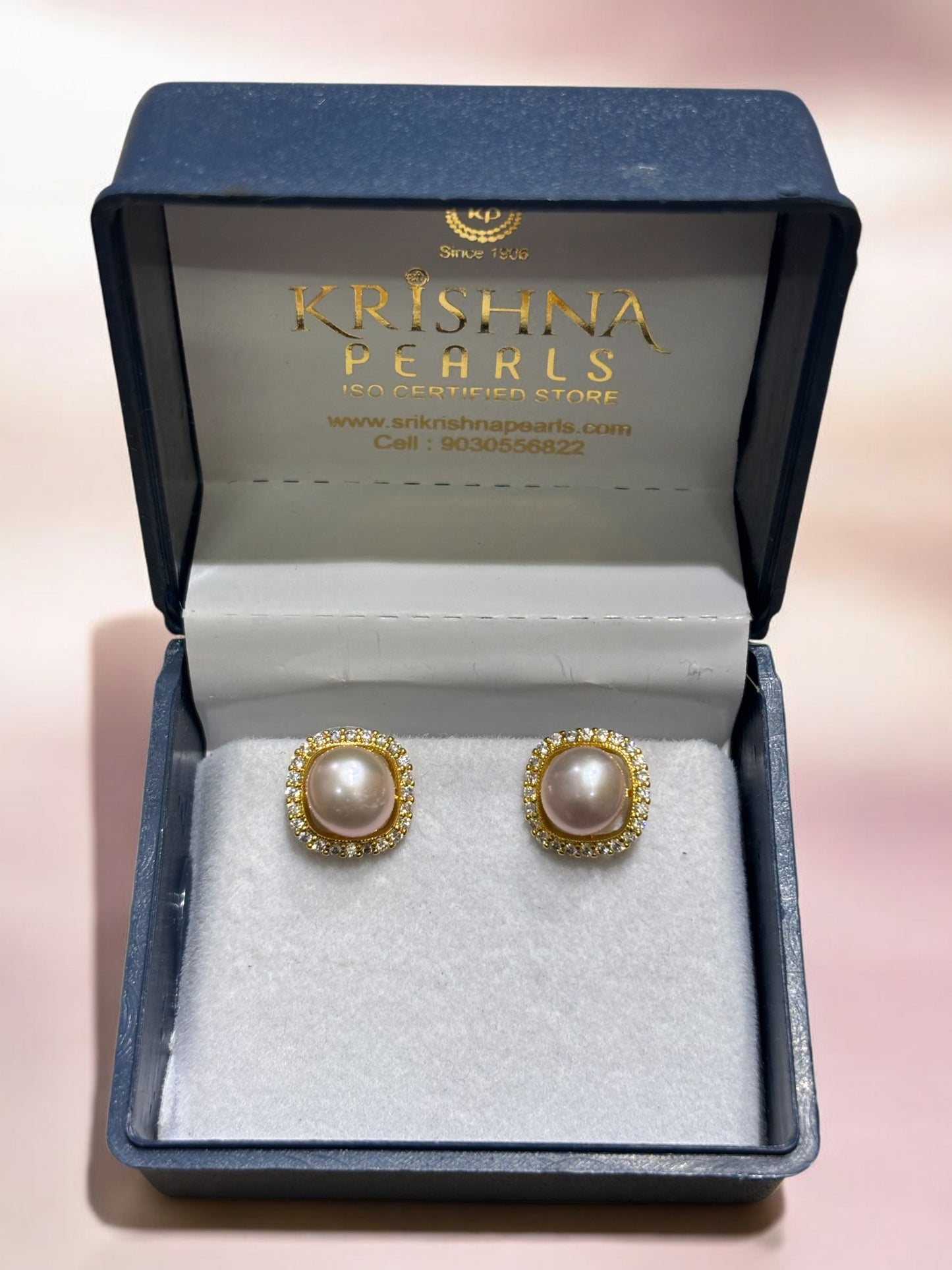 Beautiful Pink Pearls Studded Earrings