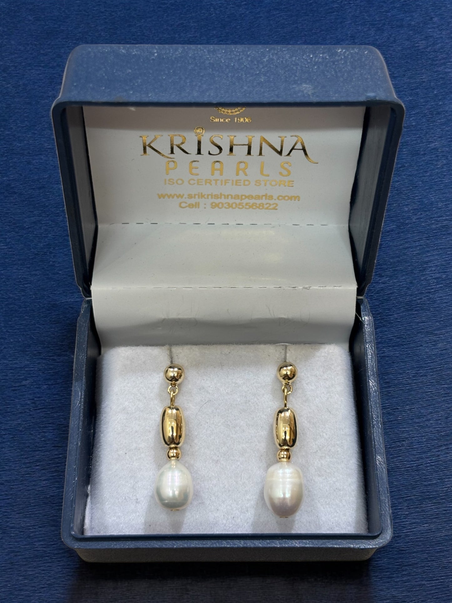 92.5 Silver Post Pin Empress Pearl Drops Hangings