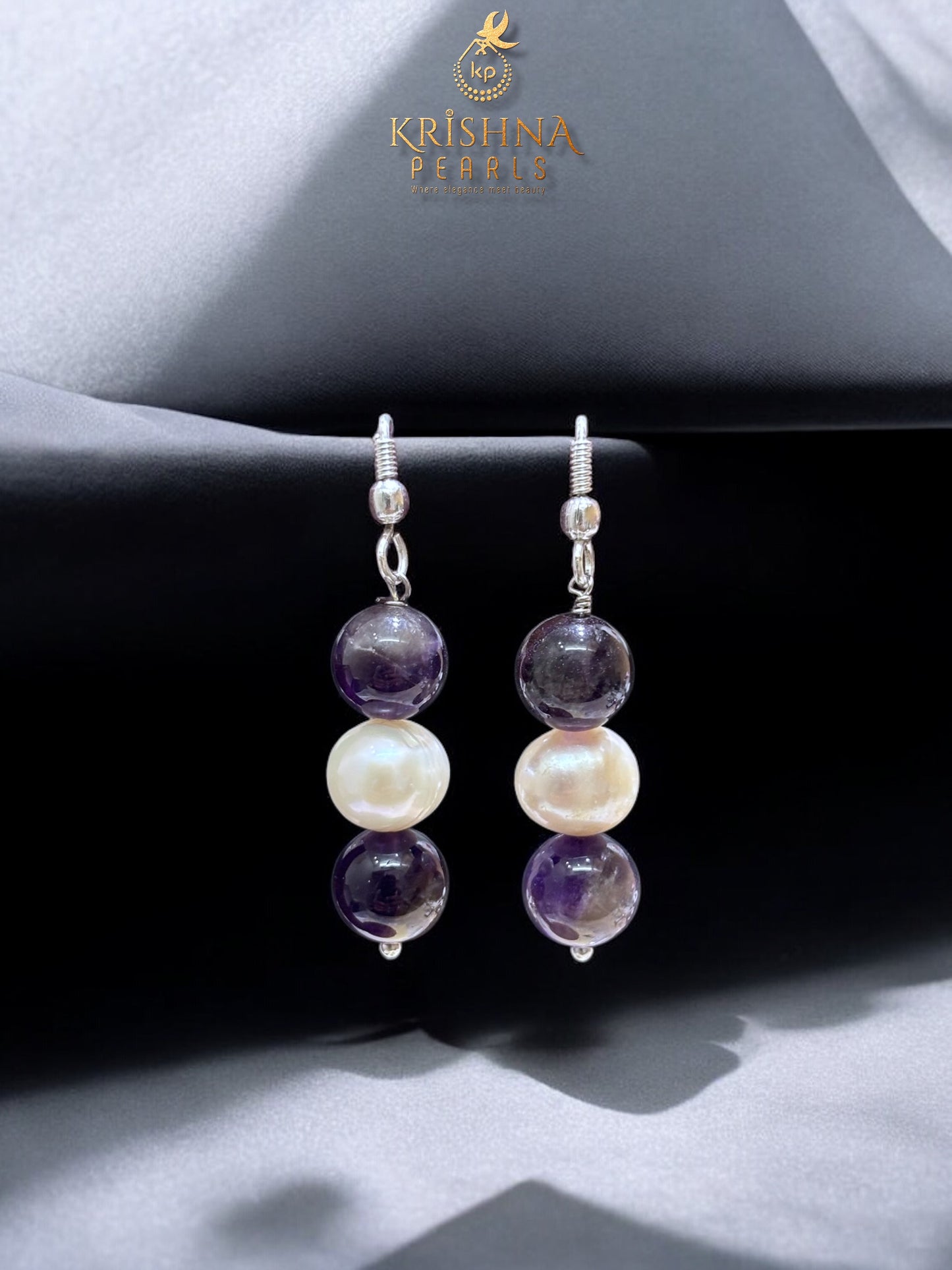 Beautiful Amethyst & Pearls Necklace Set Detachable Locket