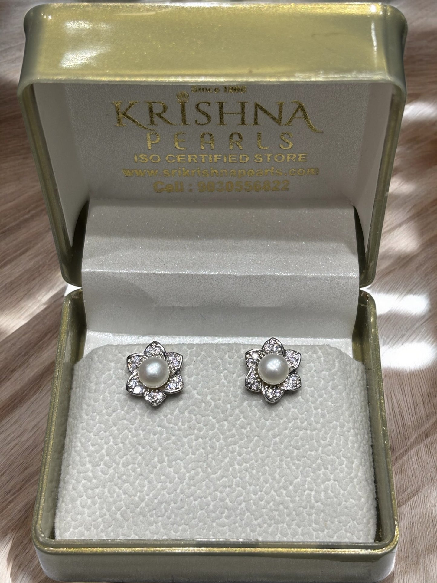 Flower Petals White Pearl Studds