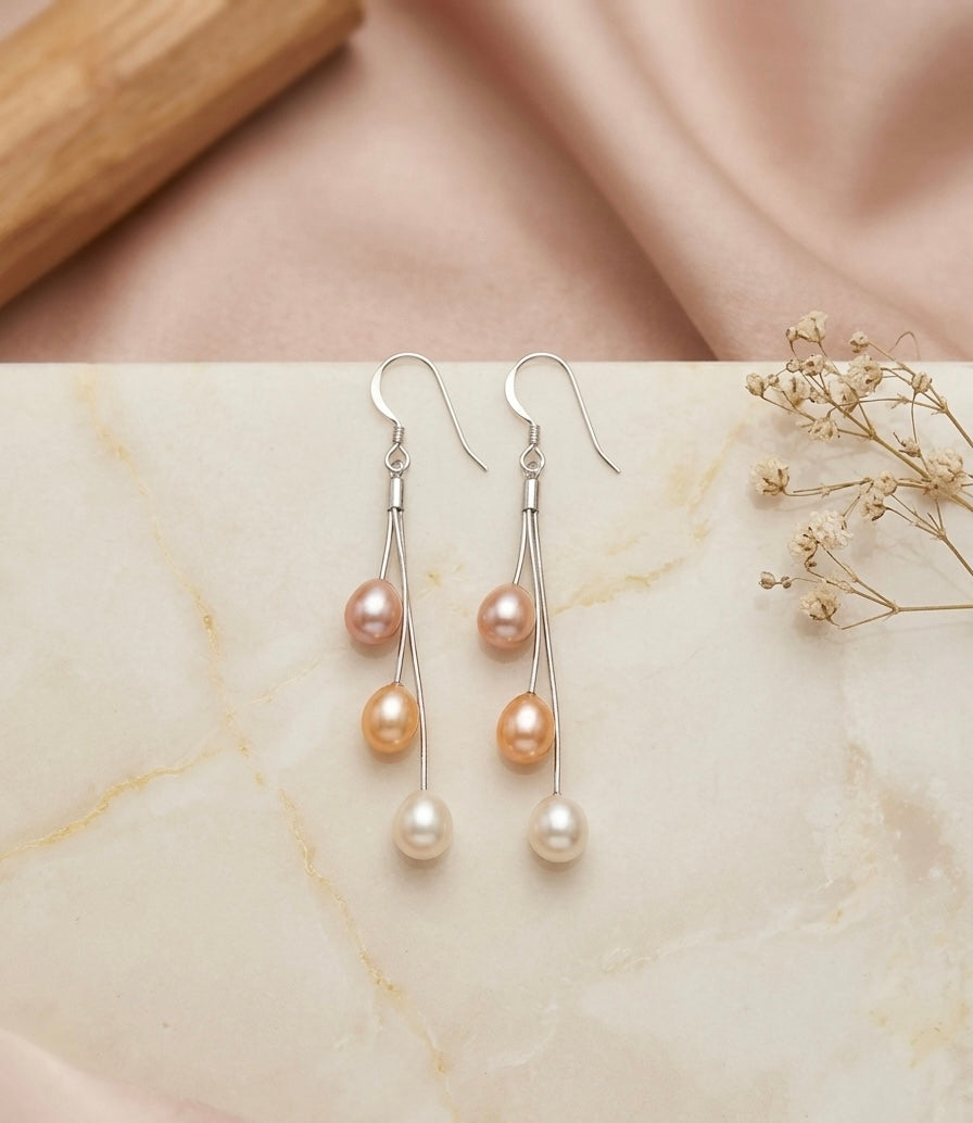 Fancy Three Pearls Drop Hanging