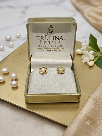92.5 Silver Post Pin Trinity Pearl Studs