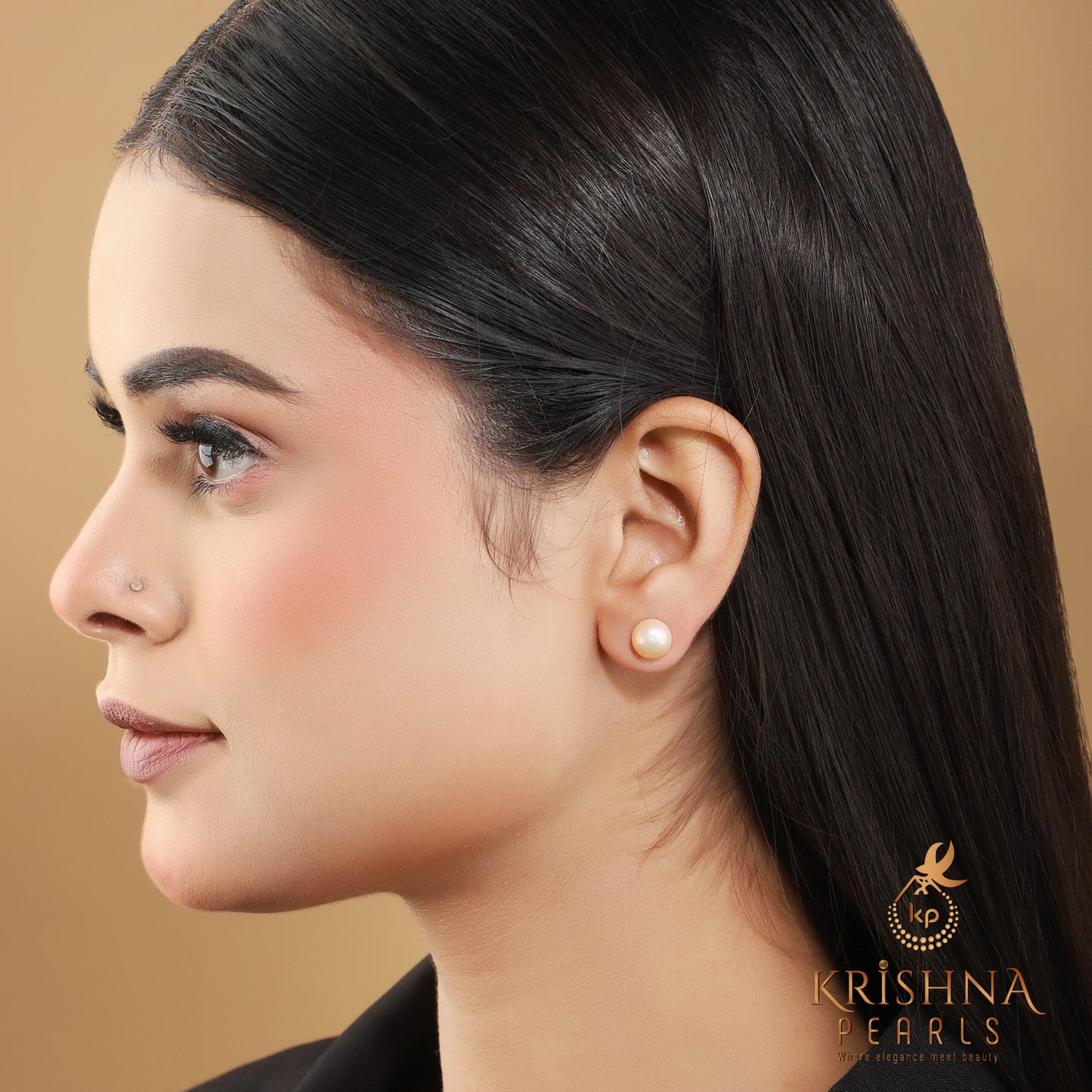 Light Pink Plain Pearl Studs