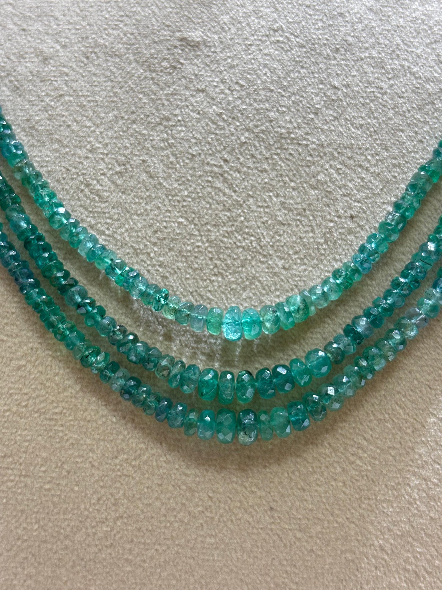 Unheated Natural Emeralds Three Layer