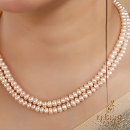 Plain Pink Pearl Necklace
