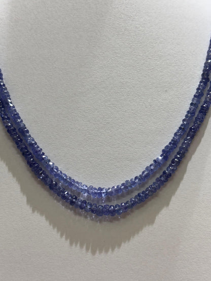 Two-Layer Natural Tanzanite Bead Necklace | Sri Krishna Pearls