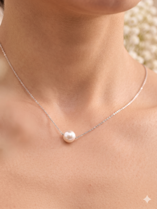 Simple White Pearl Adjustable Length Chain