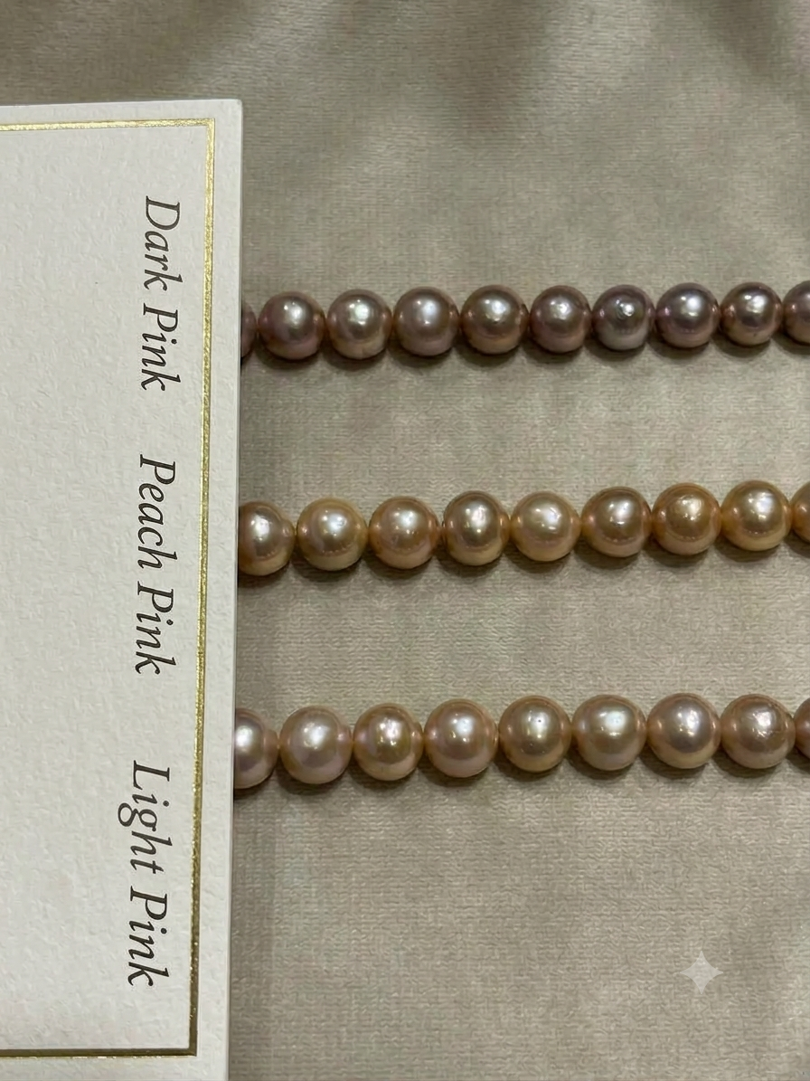 Royal Luxurious Round Pearls Pink Hues Necklace