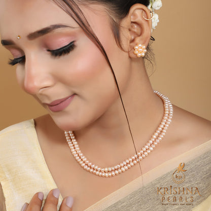 Plain Pink Pearl Necklace