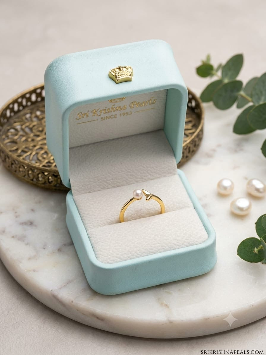 Cute Aurora Pearl Adjustable Finger Ring