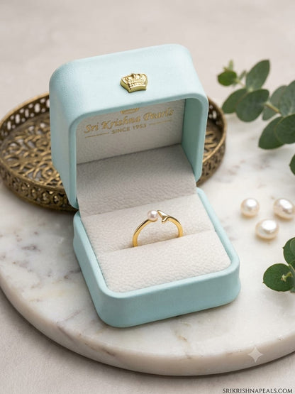 Cute Aurora Pearl Adjustable Finger Ring