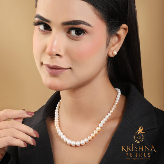 Designer Round Pearl Grading White & Pink Mix