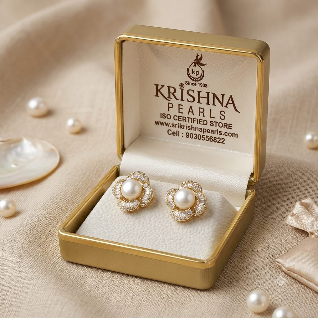 92.5 Silver Post pin Premium Quality Big Pearl Studds