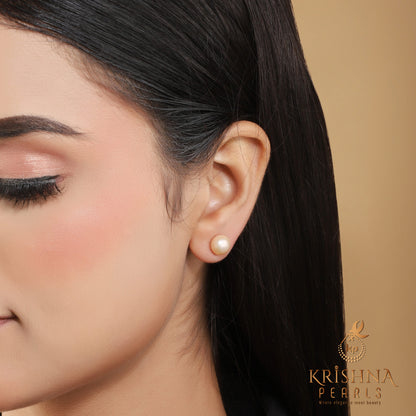 Light Pink Plain Pearl Studs
