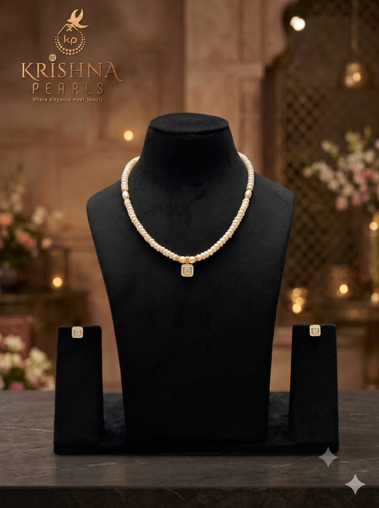 Designer Diamond Pendant & Pearl Necklace Set