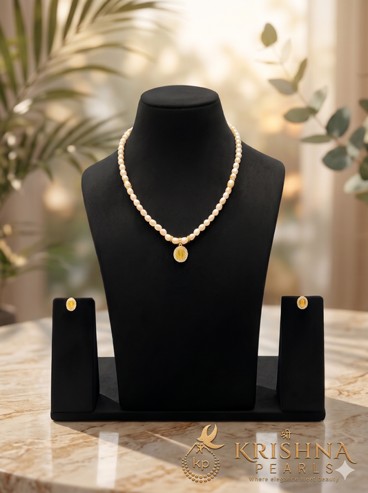 Exquisite Single Line Natural Pearl Set