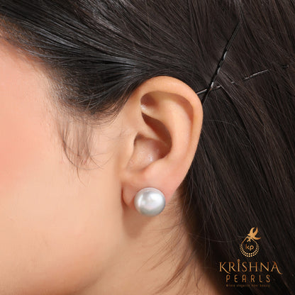 Gray Pearl Studs Big