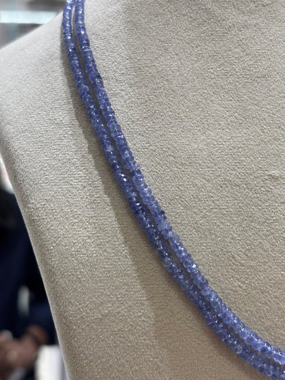Two-Layer Natural Tanzanite Bead Necklace | Sri Krishna Pearls