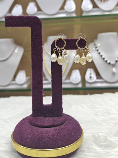 Adorable Three Pearls Drops Hanging