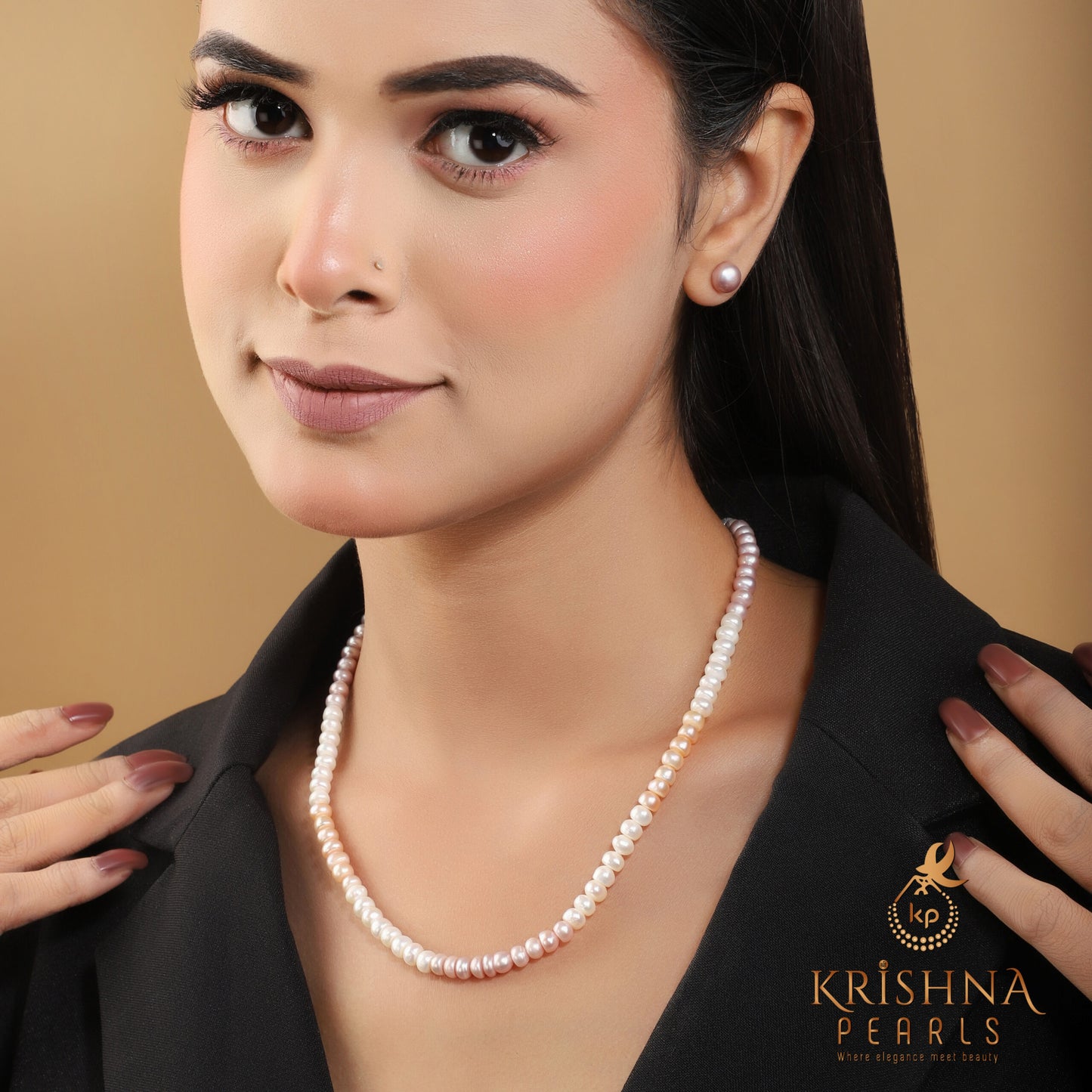 Classy White & Pink Mix Pearl Set