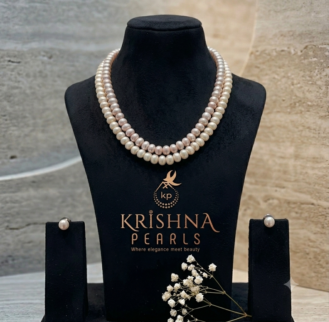 Pink Pearls Hues Two Layered 10mm Necklace
