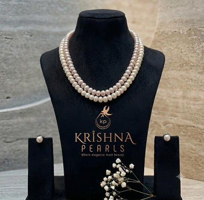 Pink Pearls Hues Two Layered 10mm Necklace