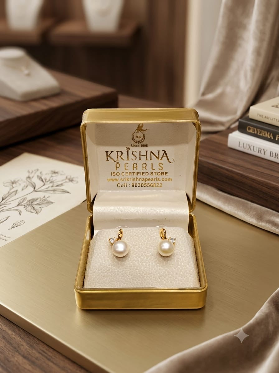 92.5 Silver Post Pin Twin Pearls Earrings