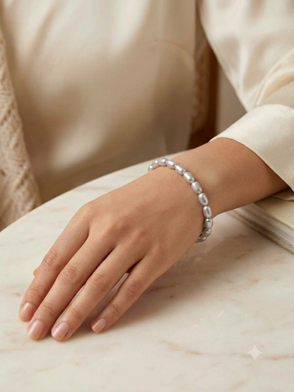 Grey Pearls Elegant Bracelet