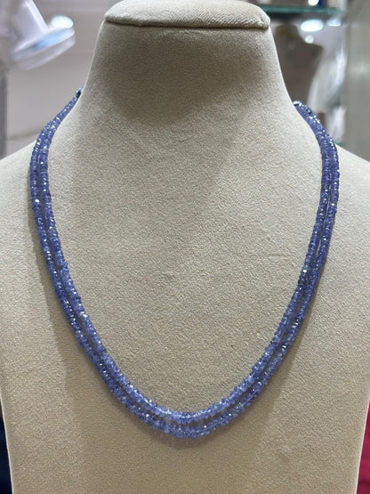 Two-Layer Natural Tanzanite Bead Necklace | Sri Krishna Pearls