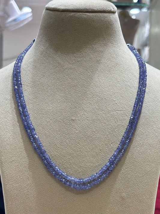 Two-Layer Natural Tanzanite Bead Necklace | Sri Krishna Pearls