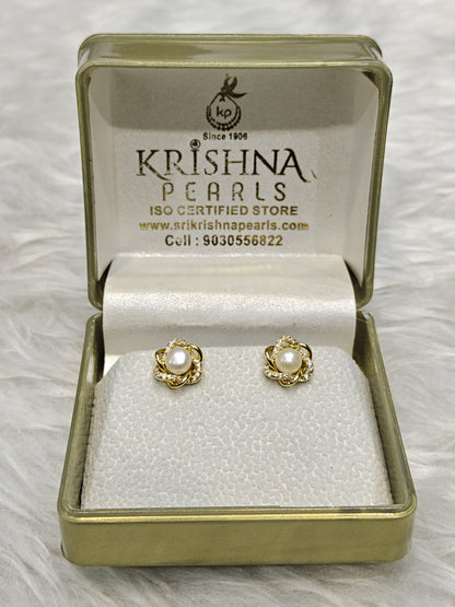 92.5 Silver Post Pin Trinity Pearl Studs