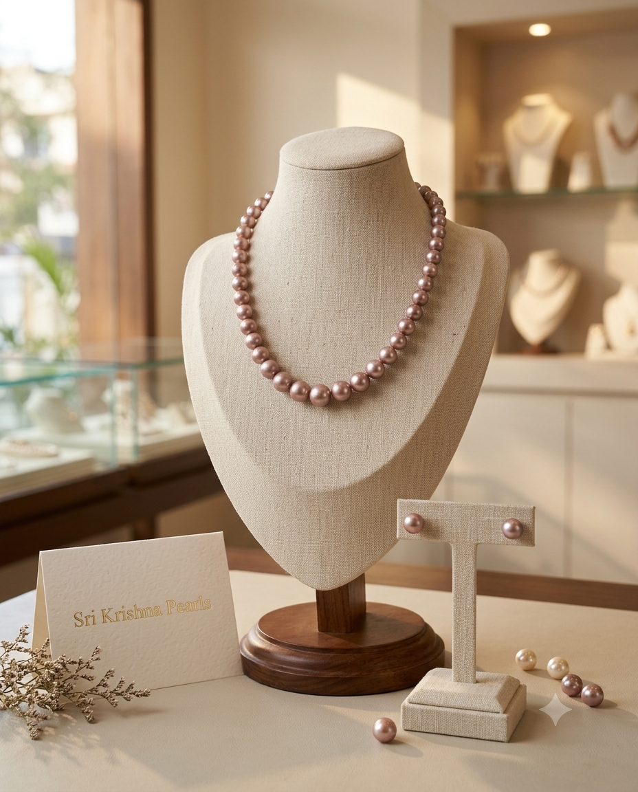 Royal Luxurious Round Pearls Pink Hues Necklace