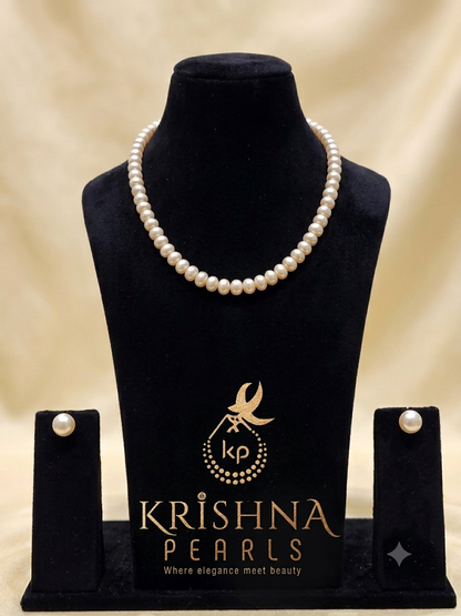 Beautiful Pink Pearls 10mm Necklace with Matching Studds