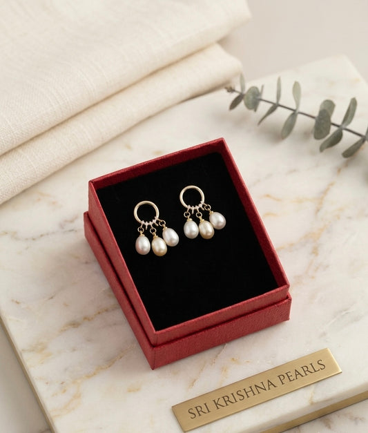 Adorable Three Pearls Drops Hanging