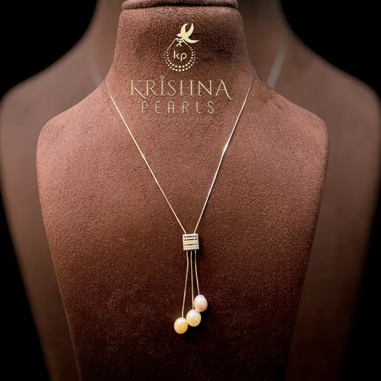 92.5 Silver Chain Beautiful Pink Pearl