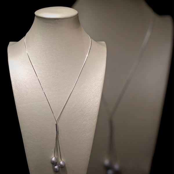 92.5 Silver Pearl Chain Gray