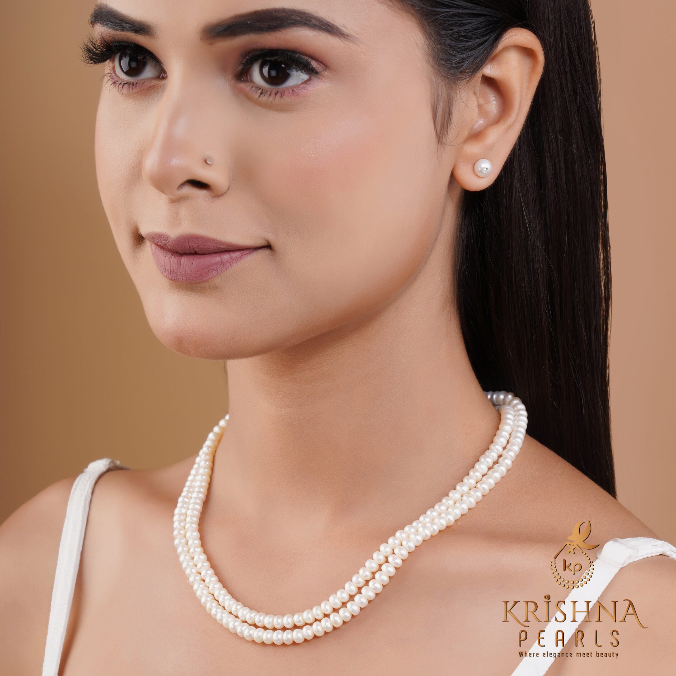 Simple 2 Row Pearl Set – Sri Krishna Pearls