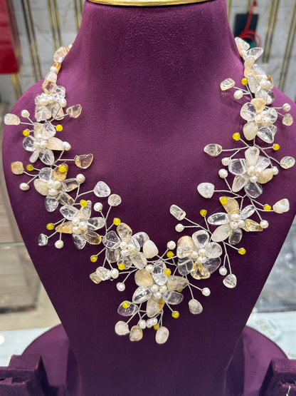 Spring/Summer Pearl Statement Necklace | Handcrafted Bridal & Festive Jewelry
