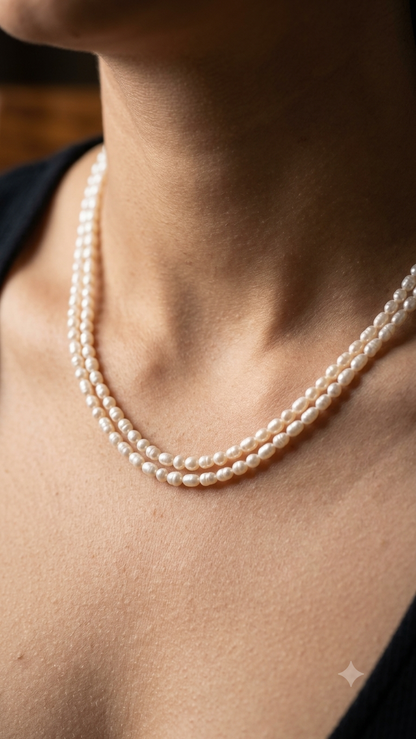 Rice Pearls Two Way Necklace